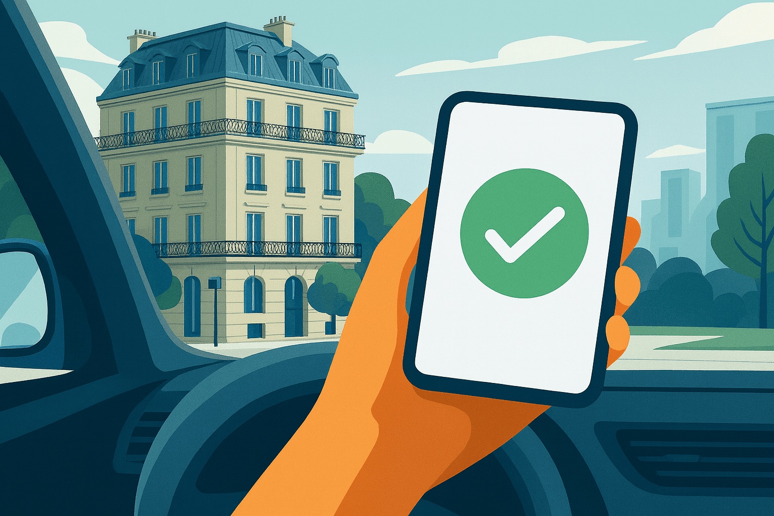 Illustration succès de réservation sur mobile